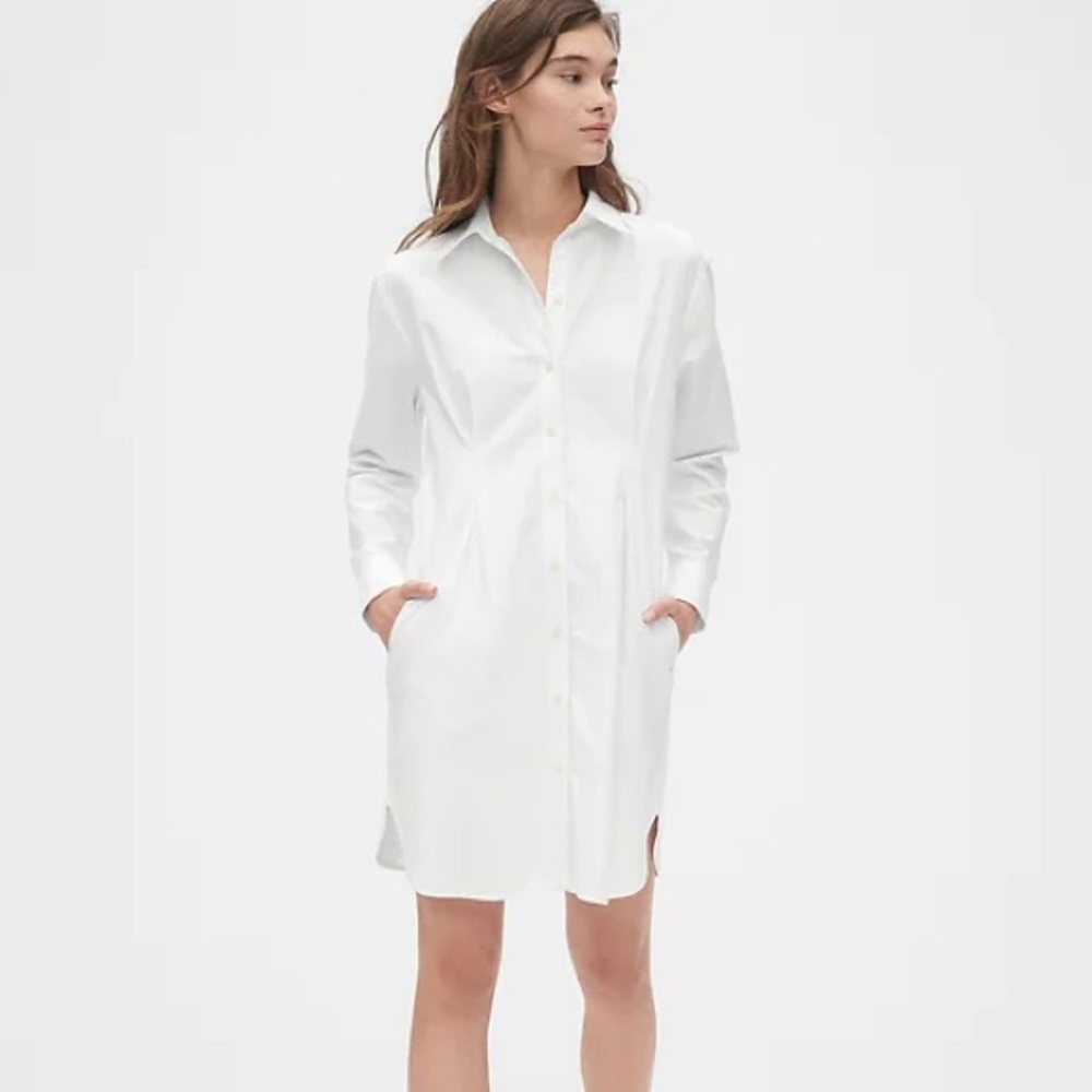 White Oxford Button Down Dress
